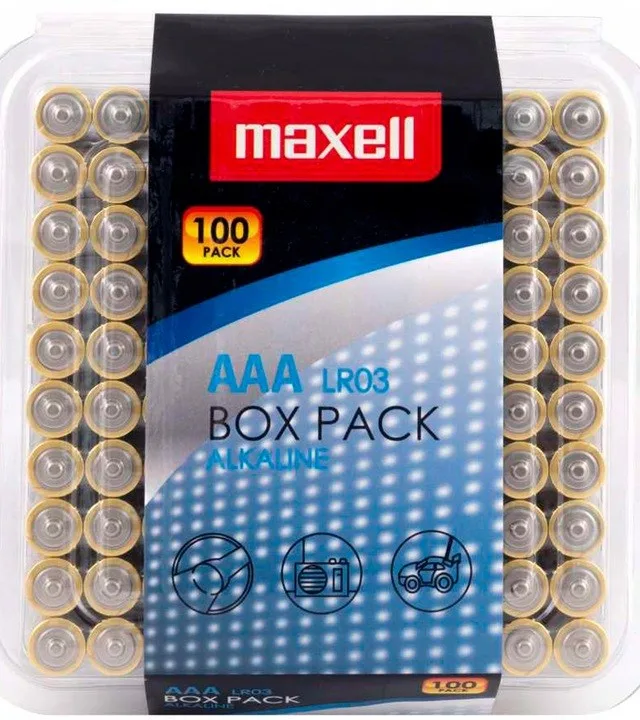 MAXELL Alkaline Battery LR03 AAA 1.5V 100 Pcs.