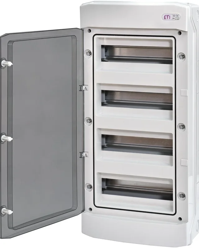 ECH-48PT-S PLASTIC SWITCHGEAR NT 48M 4X 12M N PE IP65 SMOKE DOOR WHITE DIDO 1500V/DC