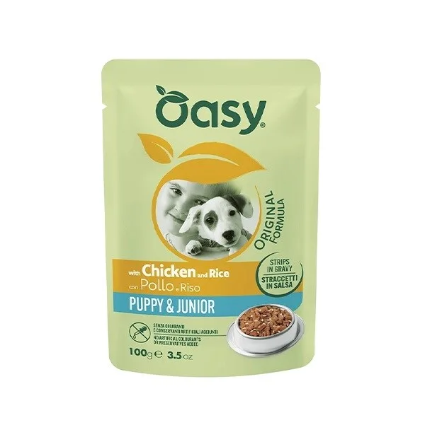 OASY Strips In Gravy Puppy Junior With Chicken And Rice - Wet Dog Food - 100g