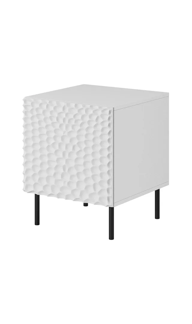HOLE Bedside Table 2 Pcs. 44x40.5x53.5 Cm White Matt