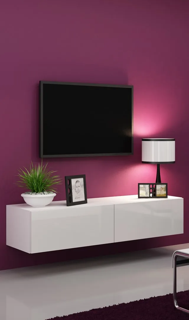 Cama TV Stand VIGO 140 30/140/40 White/White Gloss