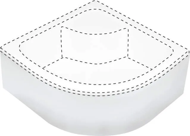 Shower Tray Cover Semicircular 90x90 Cm