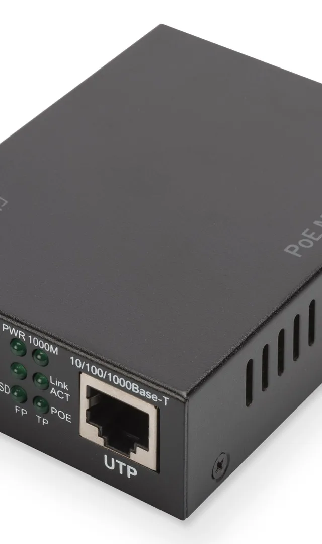 Digitus Gigabit PoE media converter, RJ45 / SFP, PSE