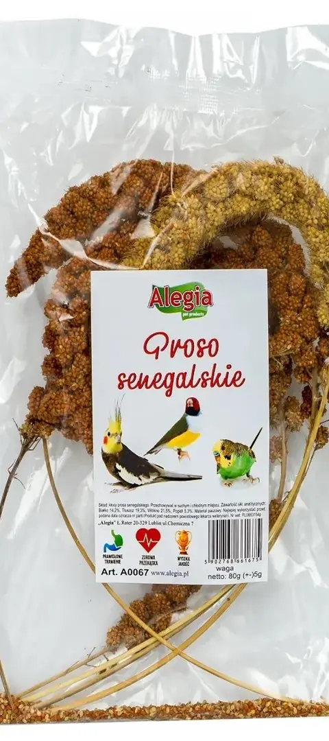 ALEGIA Senegalese Millet - Treat For Birds And Rodents - 80g