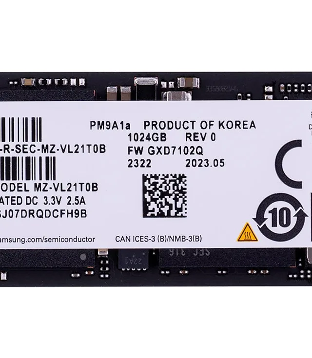 SSD Samsung PM9A1a 1TB Nvme PCIe 4.0 M.2 (22x80) MZVL21T0HDLU-00B07