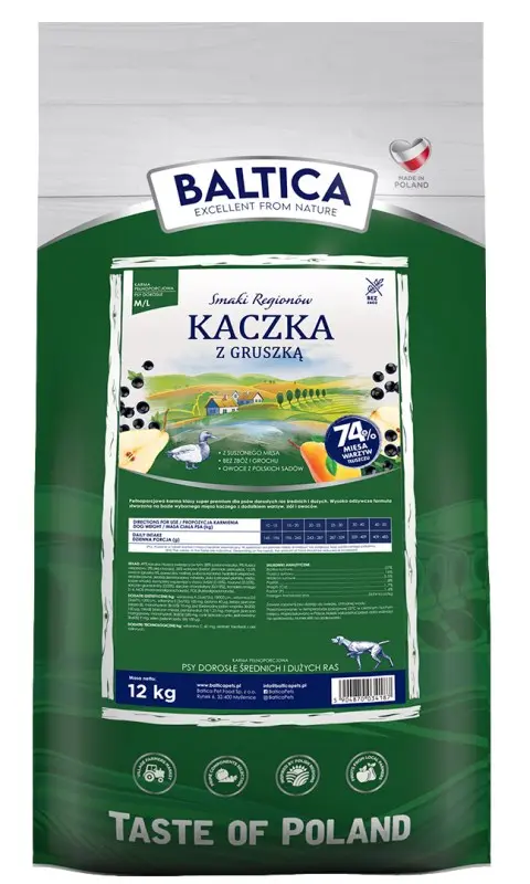 BALTICA Smaki RegionóW Medium And Large Breeds Duck With Pear - Dry Dog Food - 12kg