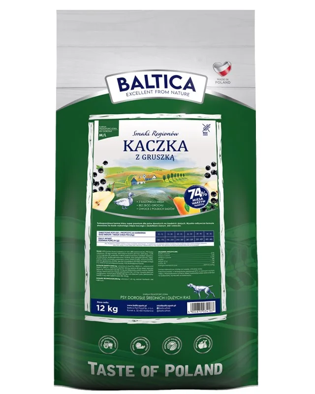 BALTICA Smaki RegionóW Medium And Large Breeds Duck With Pear - Dry Dog Food - 12kg