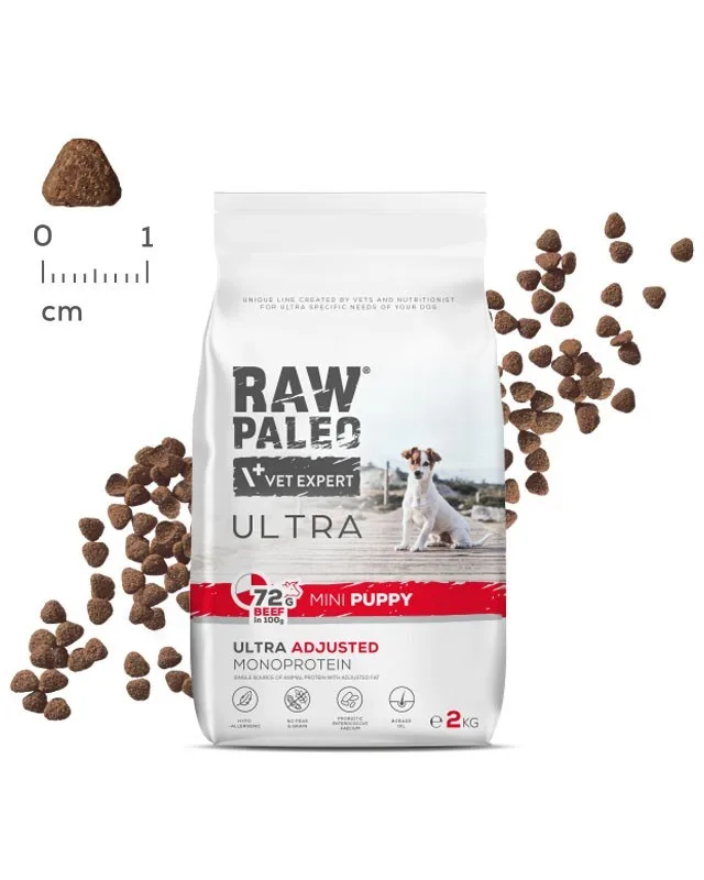 VETEXPERT Raw Paleo Ultra Mini Puppy Beef - Dry Food For Puppies Of Small Breeds - 2 Kg