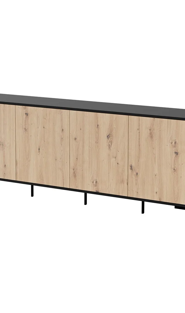Cama MERCI Chest Of Drawers 200 X 40 X 74 Cm Black/Artisan Oak