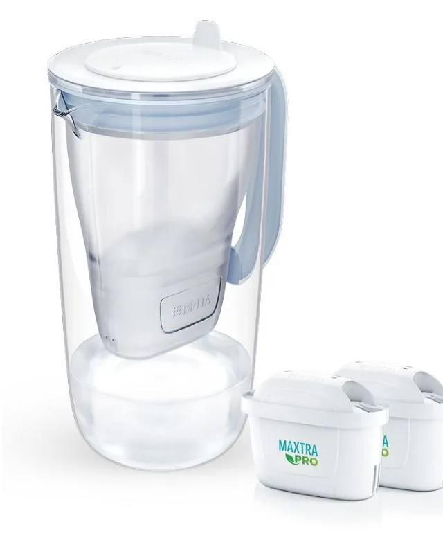 Brita Glass Filter Jug With 2 MaxtraPro PP Cartridges (Blue; 2.5 L)