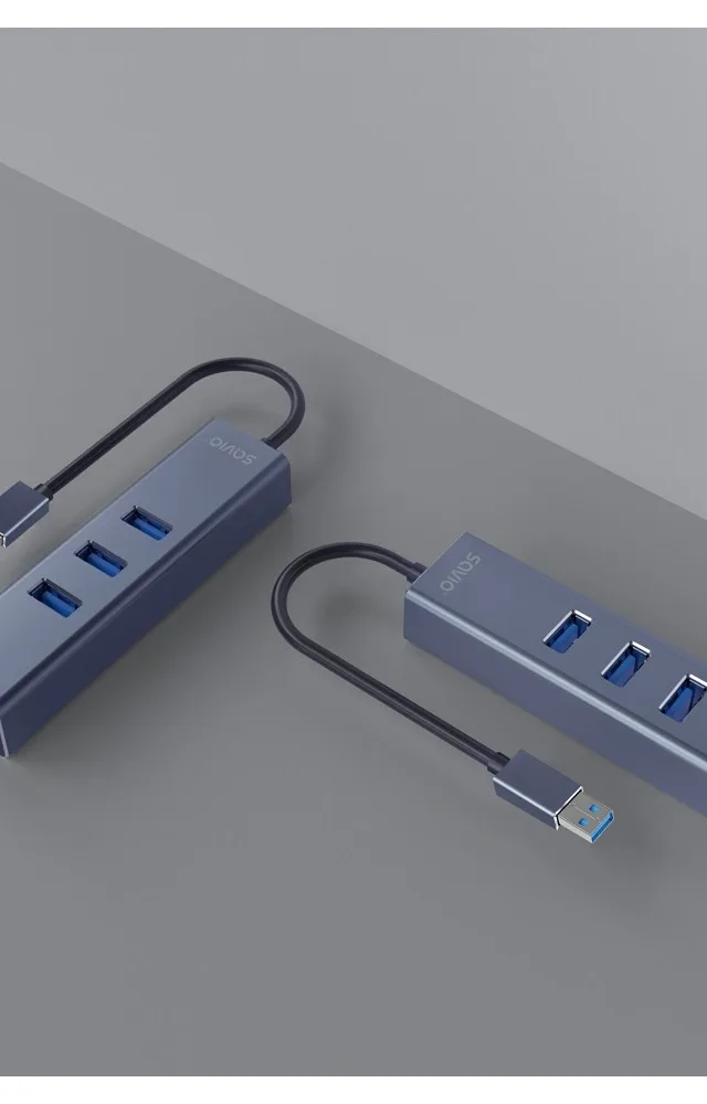 Savio AK-57 USB-A - 3 x USB-A HUB with RJ-45 Gigabit Ethernet adapter 5000 Mbit/s grey USB 3.2 Gen 1 (3.1 Gen 1) Micro-B Black