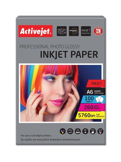 Activejet AP6-260GR100 Photo Paper A6 10x15 100 Sheets