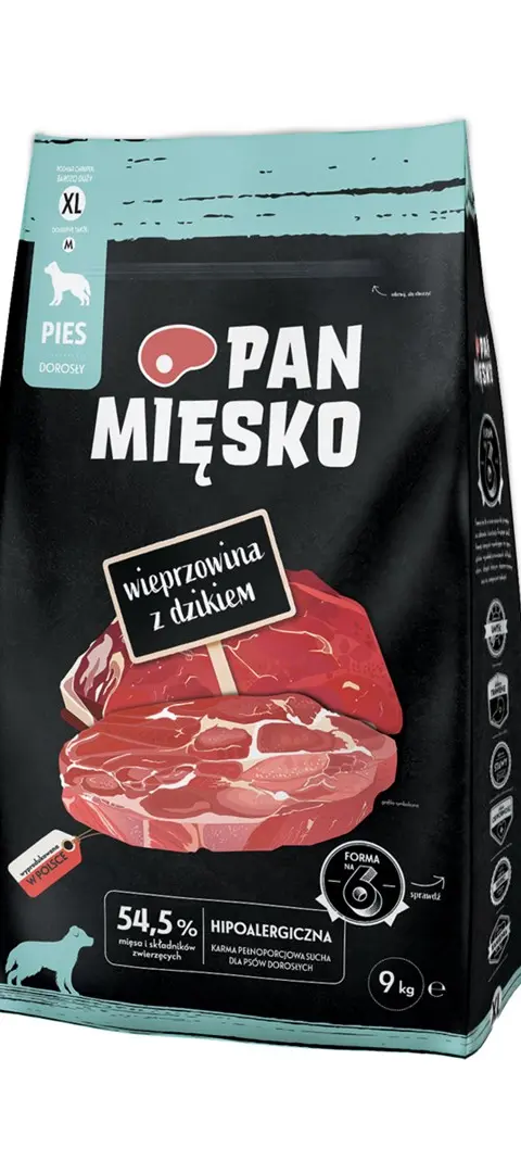 Mr. Pork Meat With A Wild Boar XL - Dry Dog Food - 9kg