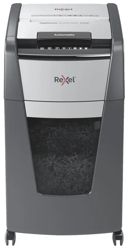 Rexel Optimum AutoFeed+ 225X Automatic Cross Cut Paper Shredder P4