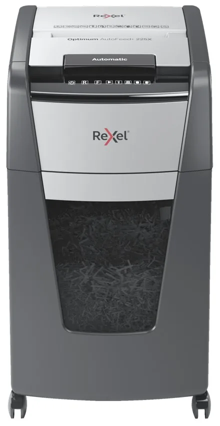 Rexel Optimum AutoFeed+ 225X Automatic Cross Cut Paper Shredder P4