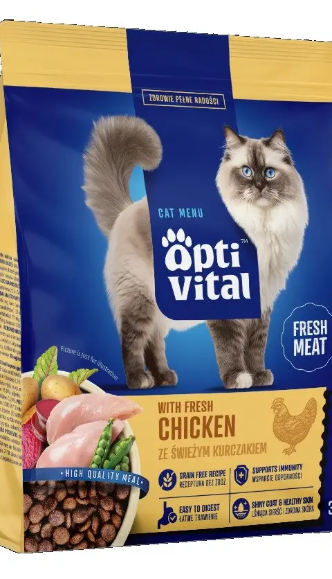 OPTIVITAL With Fresh Chicken - Dry Cat Food - 300g