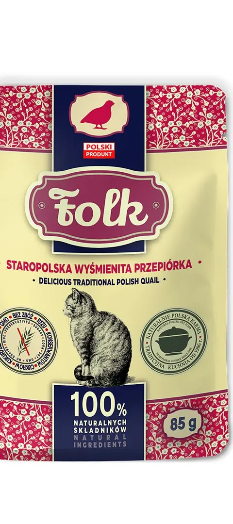 FOLK Delicious Traditional Polish Quail - Wet Cat Food - 85g