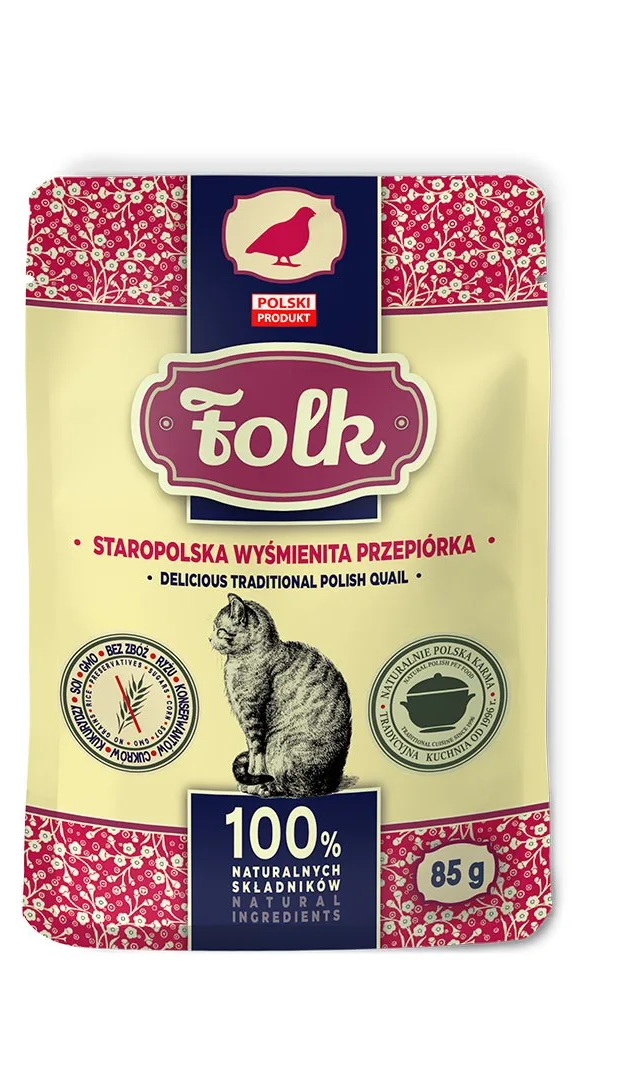 FOLK Delicious Traditional Polish Quail - Wet Cat Food - 85g