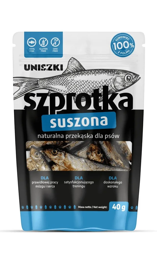 UNISZKI Dried Sprat - Dog Treat - 40 G