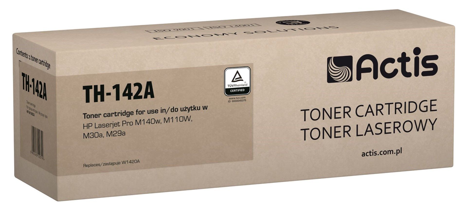 Actis TH-142A toner for HP printer, Replacement HP 142A W1420A; Standard; 950 pages; black