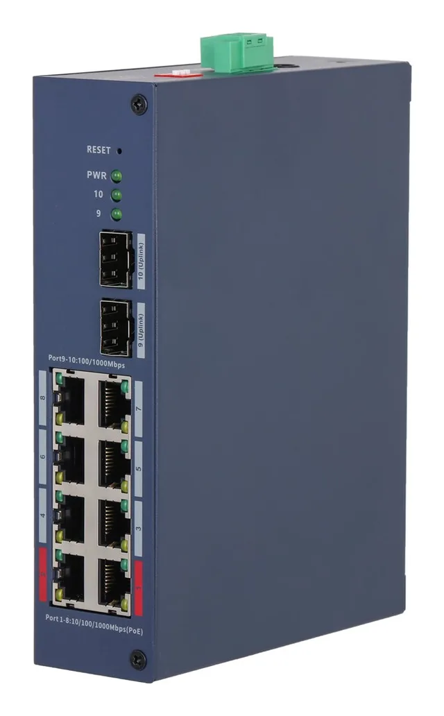 Dahua Technology CHS4210-8GT-110 network switch Managed L2 Gigabit Ethernet (10/100/1000) Power over Ethernet (PoE) DIN rail Dark Blue