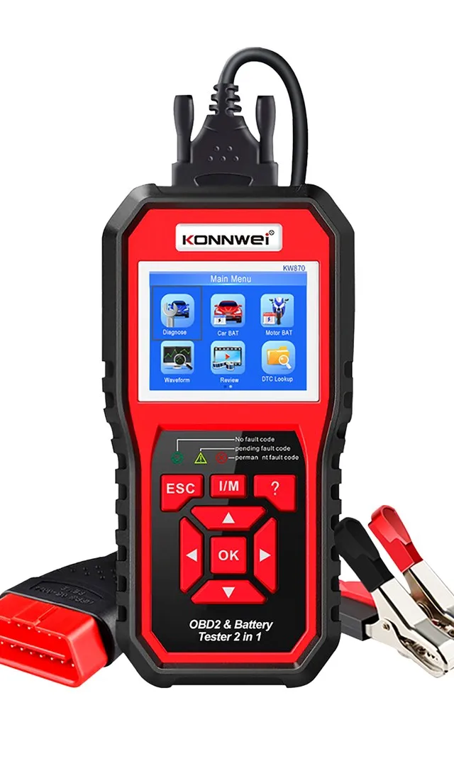 Diagnostic Meter OBD2 Scanner Konnwei KW870 Battery Tester