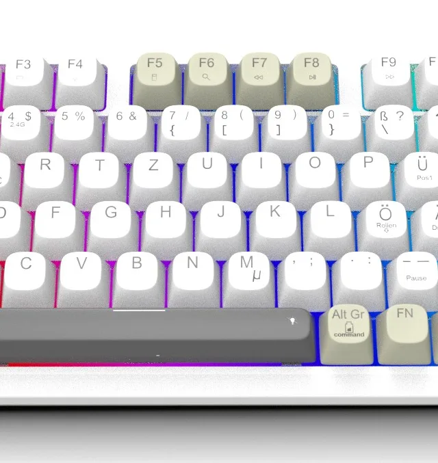 INCA Gaming Keyboard RGB/GraySwitch/USB-C/BT 2.00m White