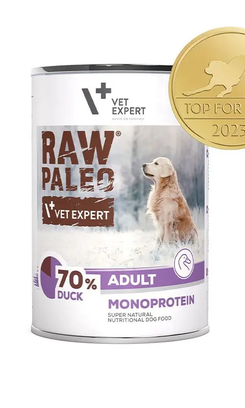 VETEXPERT Raw Paleo Adult Monoprotein Duck - Wet Dog Food - 400 G