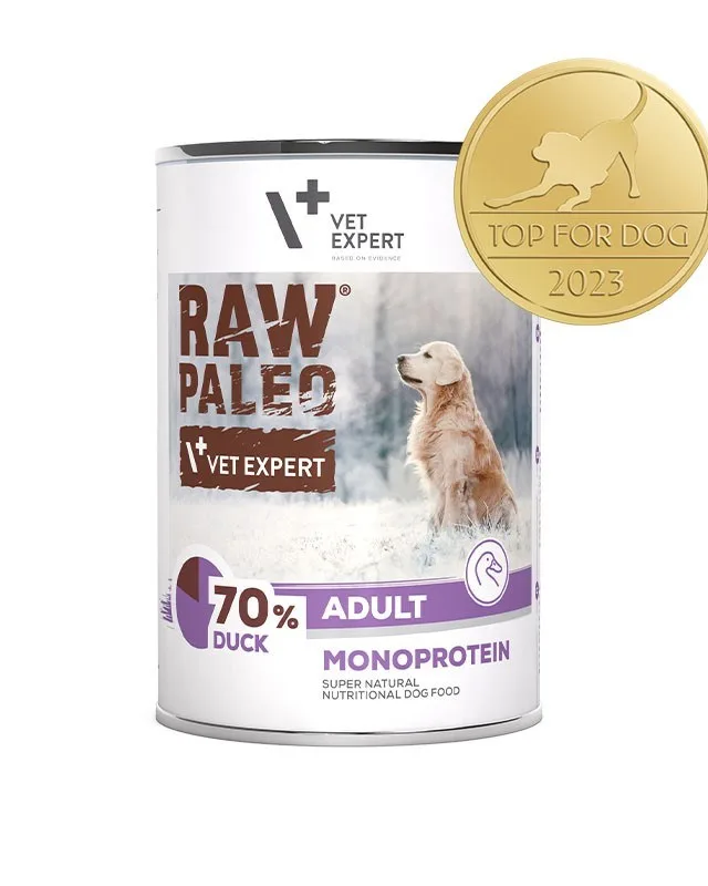 VETEXPERT Raw Paleo Adult Monoprotein Duck - Wet Dog Food - 400 G