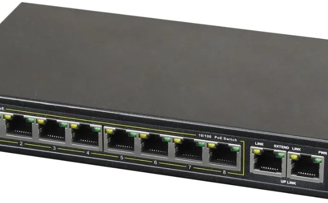 PULSAR S108 network switch Fast Ethernet (10/100) Power over Ethernet (PoE) Black