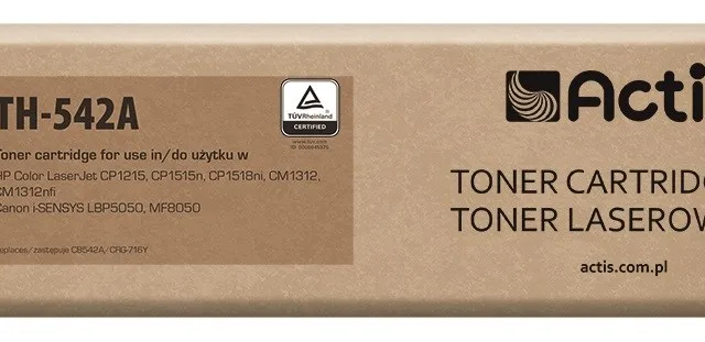 Actis TH-542A toner (replacement for HP 125A CB542A, Canon CRG-716Y; Standard; 1500 pages; yellow)