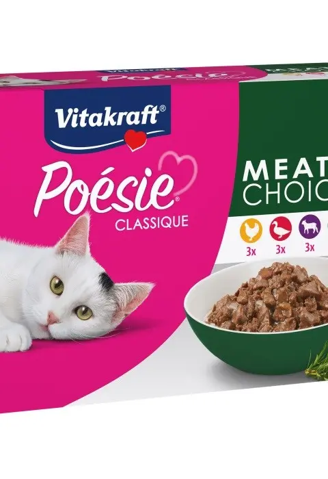 VITAKRAFT PoéSie Classique Meaty Choice - Wet Cat Food - 12 X 85g