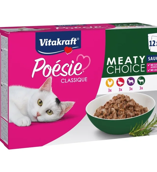 VITAKRAFT PoéSie Classique Meaty Choice - Wet Cat Food - 12 X 85g
