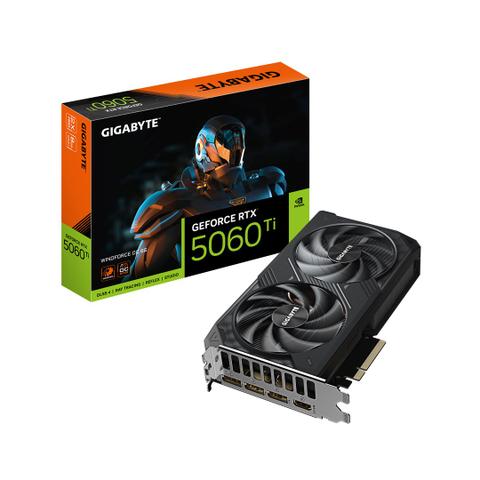 GIGABYTE GeForce RTX 5060 Ti WINDFORCE OC 8G Graphics Card - 8GB GDDR7, 128bit, PCI-E 5.0, 2587MHz Core Clock, 3 x DisplayPort, 1 x HDMI, GV-N506TWF2OC-8GD