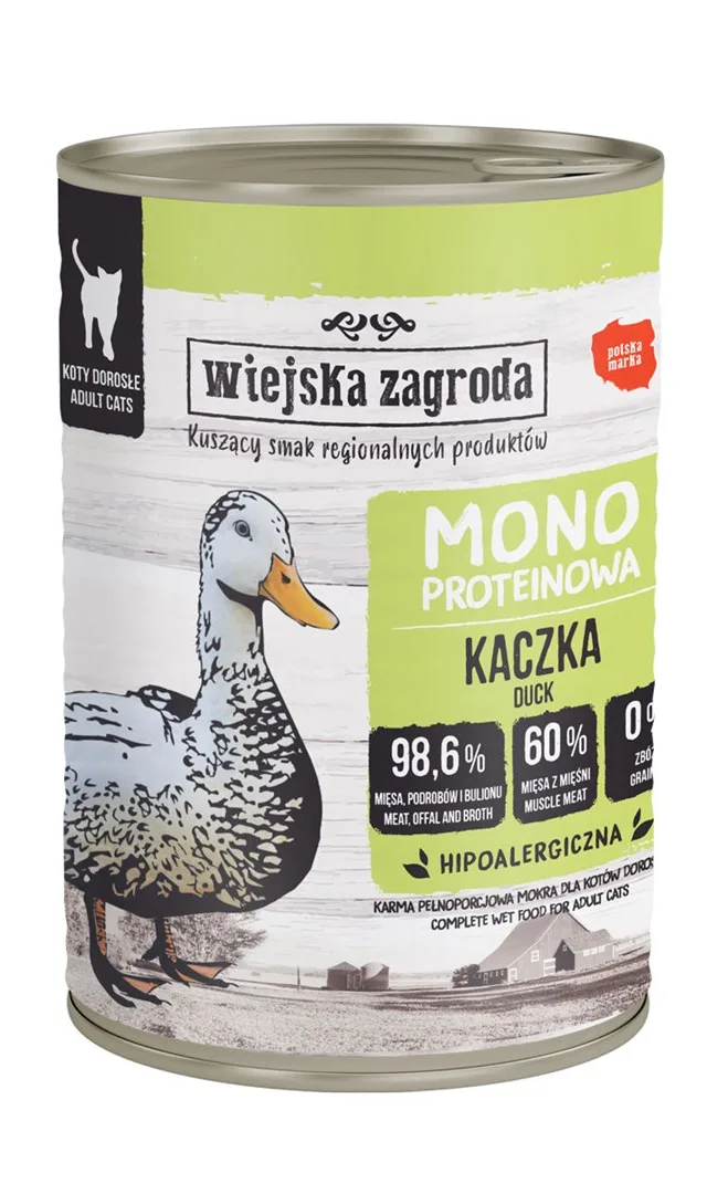WIEJSKA ZAGRODA Monoprotein Duck - Wet Cat Food - 400g