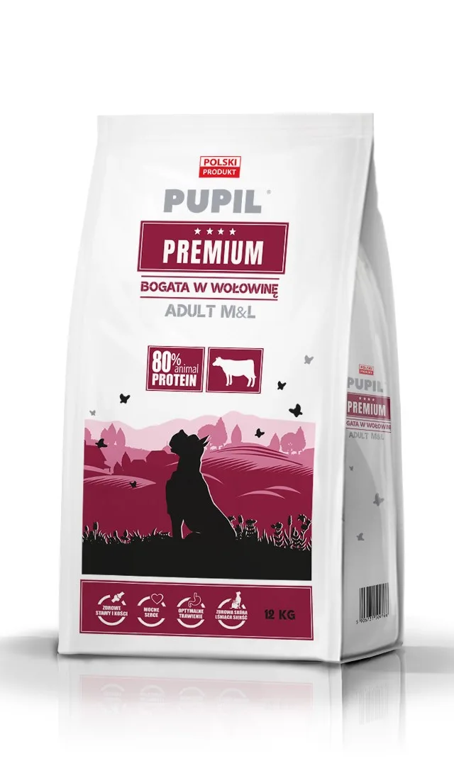 PUPIL Premium Medium And Large Breeds Rich In Beef - Dry Dog Food - 12kg