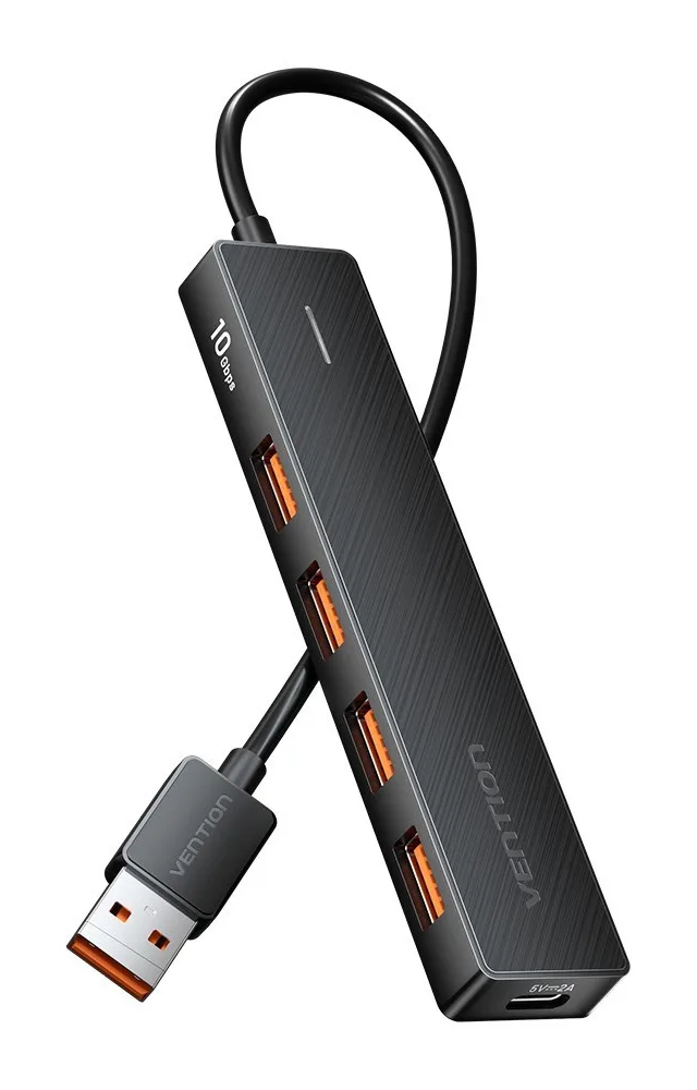 Vention CHOBB interface hub USB 3.2 Gen 2 (3.1 Gen 2) Type-A 10000 Mbit/s Black