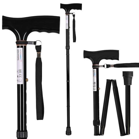 Folding Walking Stick ACTIONMED Black