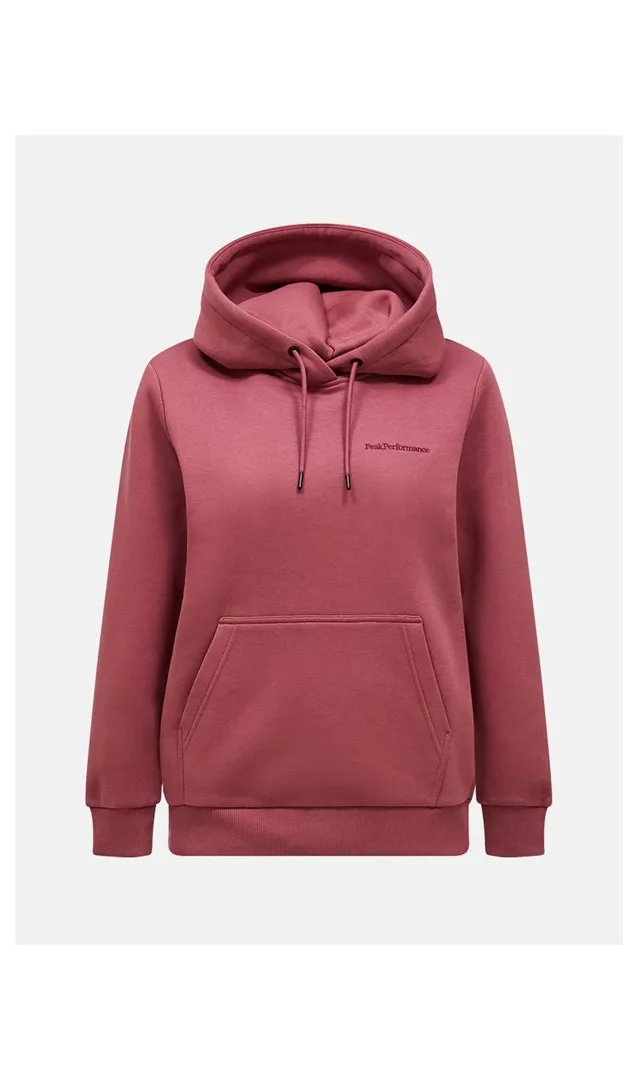 Bluza damska PEAK PERFORMANCE W Original Small Logo Hood kolor czerwony - M