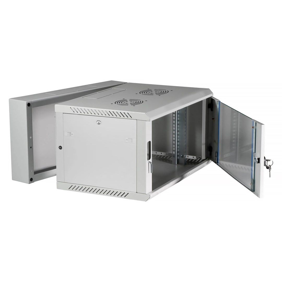 Extralink Rackmount Cabinet 6U 600x600 AZH Gray Wall Mounted Swing Type