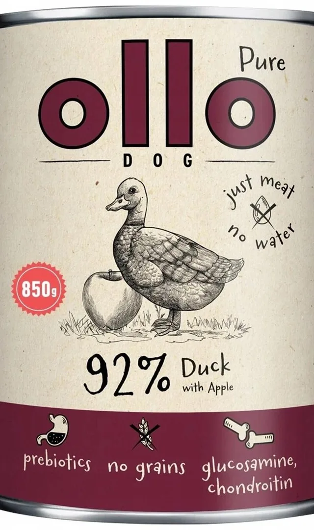 OLLO Pure Duck With Apple - Wet Dog Food - 850g