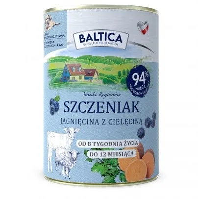 BALTICA Smaki RegionóW Puppy Lamb With Veal - Wet Dog Food - 400g