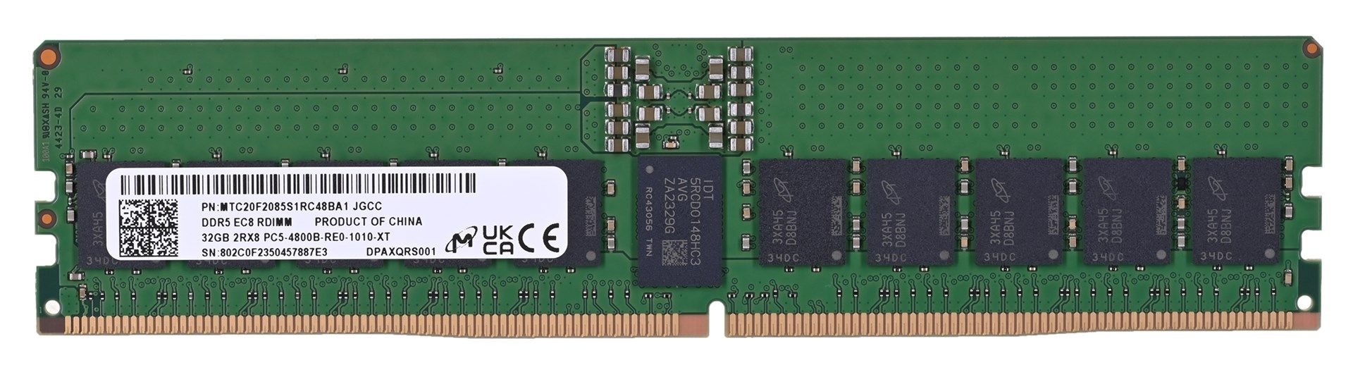 Micron MTC20F2085S1RC48BR memory module 32 GB 1 x 32 GB DDR5 288-pin DIMM ECC