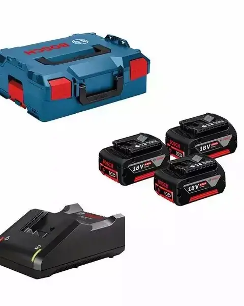 BOSCH. BATTERY 18V 5 0Ah X3 CHARGER GAL 18V-40 LB