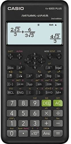 CASIO FX-82ESPLUS-2 CALCULATOR SCIENTIFIC 252 FUNCTIONS 77X162MM BLACK BOX