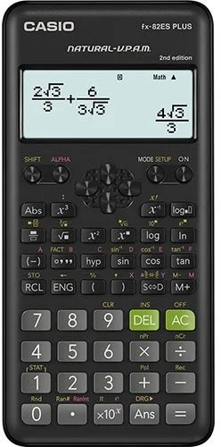 CASIO FX-82ESPLUS-2 CALCULATOR SCIENTIFIC 252 FUNCTIONS 77X162MM BLACK BOX