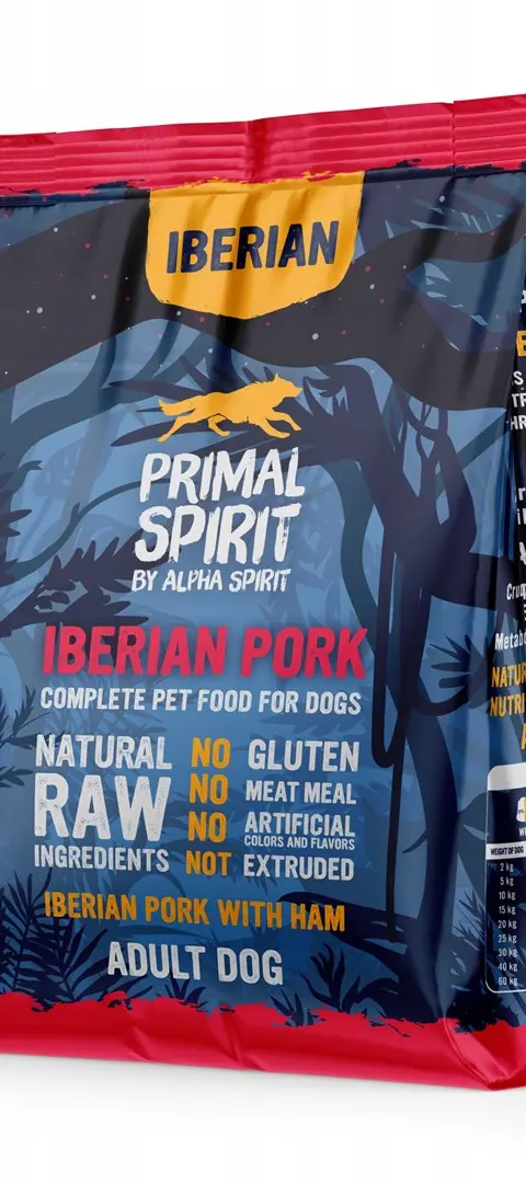 PRIMAL SPIRIT Iberian 70 Pork Ham – Semi-Moist Dog Food – 1 Kg