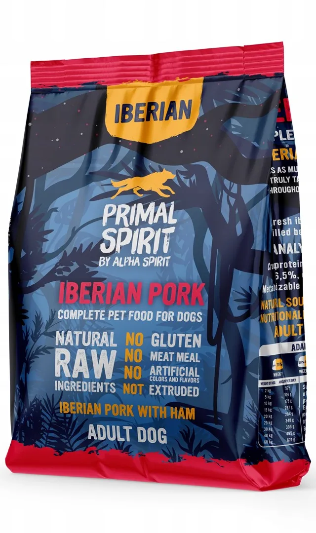 PRIMAL SPIRIT Iberian 70 Pork Ham – Semi-Moist Dog Food – 1 Kg