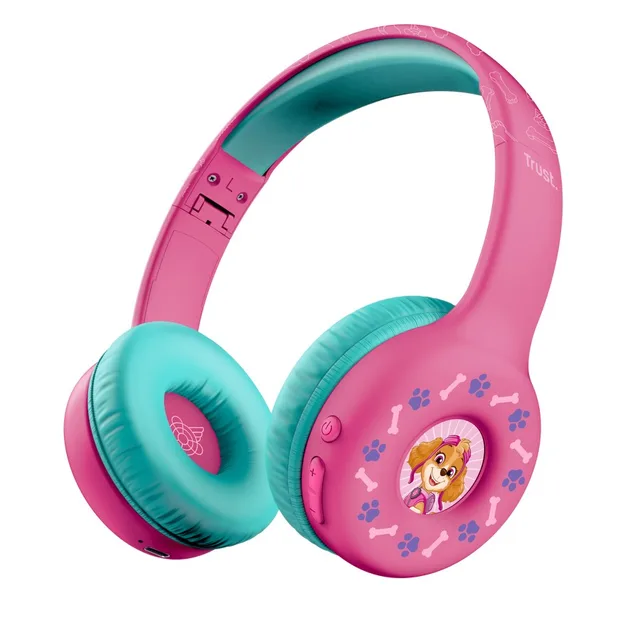 Auriculares inalámbricos para niños TRUST Nouna de PAW Patrol, color rosa