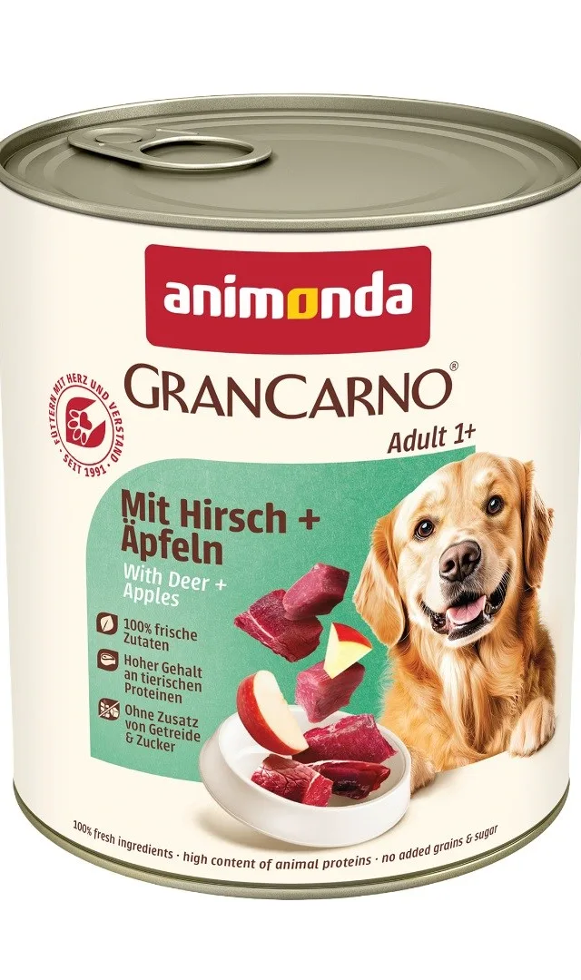 ANIMONDA GranCarno Adult Deer And Apple - Wet Dog Food - 800g